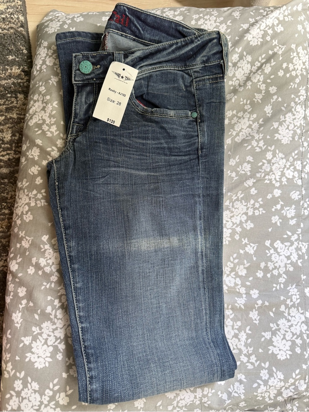 Hard Tail Women's Flare Jeans in Medium Blue Denim